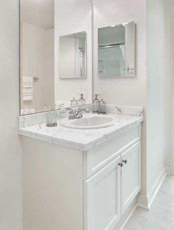 Premium apartments feature porcelain kitchen counter tops and bathroom vanities